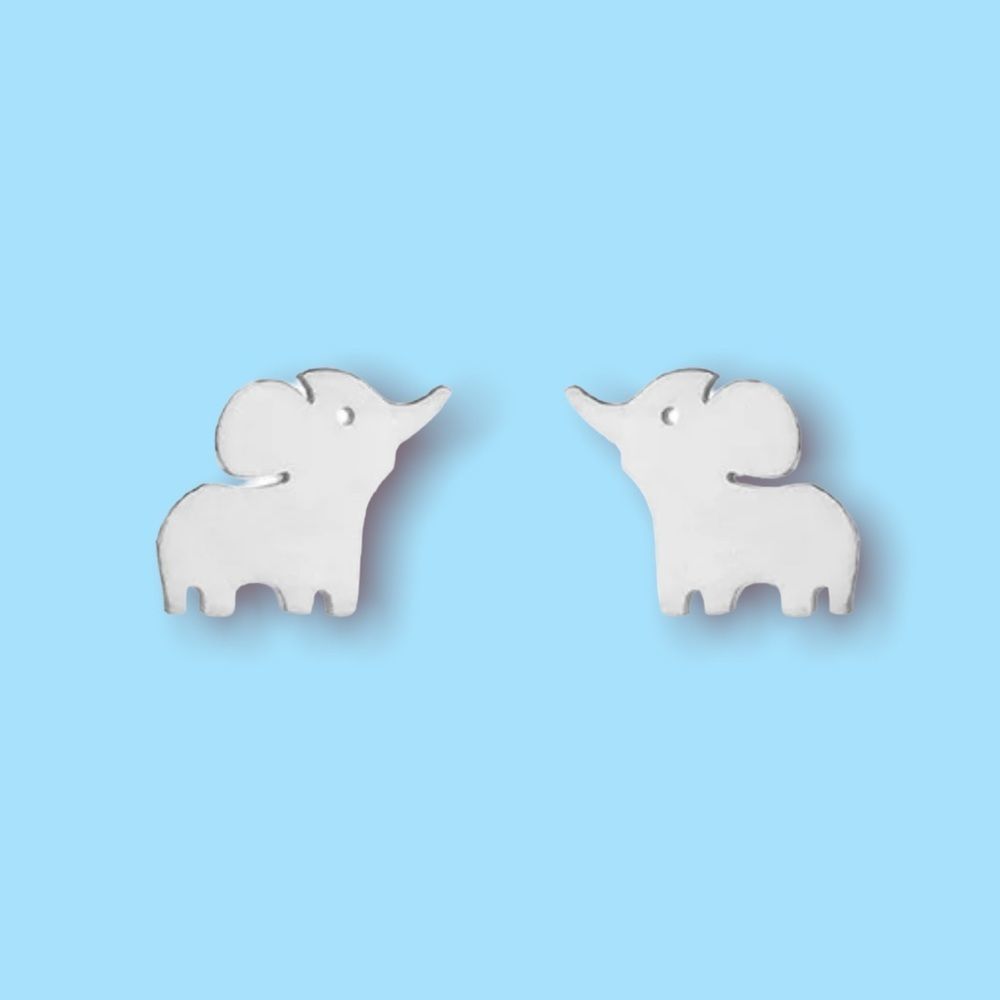 Silver Elephant Earrings